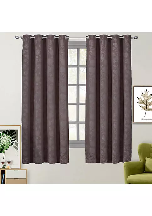 Egyptian Linens 100% Blackout Curtain Panels Fannie - Woven Jacquard Triple Pass Thermal Insulated (Set of 2 Panels) 4 Egyptian Linens 100% Blackout Curtain Panels Fannie - Woven Jacquard Triple Pass Thermal Insulated (Set of 2 Panels) - Image 2