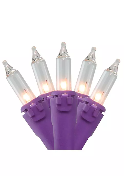 Brite Star 50-Count Clear Incandescent Mini Christmas Light Set 19ft Purple Wire 4 Brite Star 50-Count Clear Incandescent Mini Christmas Light Set 19ft Purple Wire - Image 2