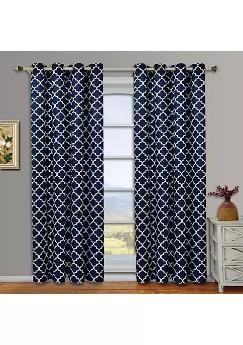 Egyptian Linens Thermal Insulated Curtain Navy Meridian Pair (Set of 2 Panels) 4 Egyptian Linens Thermal Insulated Curtain Navy Meridian Pair (Set of 2 Panels) - Image 2