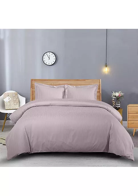 Egyptian Linens 100% Long-Staple Cotton 600 Stripe Duvet Cover Set 9 Egyptian Linens 100% Long-Staple Cotton 600 Stripe Duvet Cover Set - Image 7