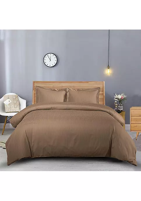 Egyptian Linens 100% Long-Staple Cotton 600 Stripe Duvet Cover Set 10 Egyptian Linens 100% Long-Staple Cotton 600 Stripe Duvet Cover Set - Image 8