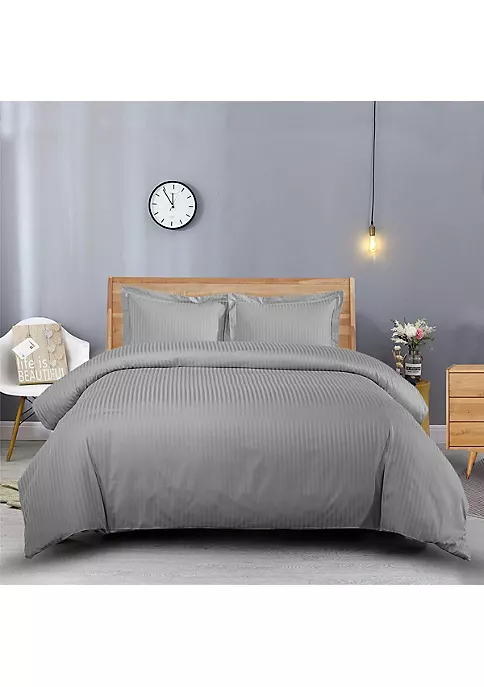 Egyptian Linens 100% Long-Staple Cotton 600 Stripe Duvet Cover Set 11 Egyptian Linens 100% Long-Staple Cotton 600 Stripe Duvet Cover Set - Image 9