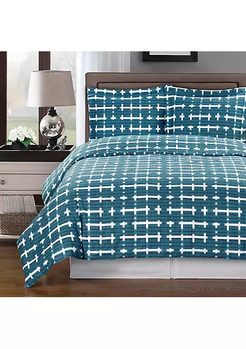 Egyptian Linens 100% Cotton 3-Piece Reversible Duvet Cover Set - Norwich 6 Egyptian Linens 100% Cotton 3-Piece Reversible Duvet Cover Set - Norwich - Image 4