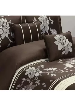 Egyptian Linens Myra 100% Cotton 5-Piece Duvet Cover Set - Chocolate 8 Egyptian Linens Myra 100% Cotton 5-Piece Duvet Cover Set - Chocolate -Brite Star Shop Belk 1052