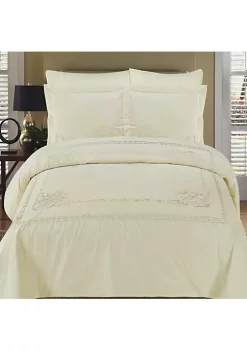 Egyptian Linens Ivory Embroidered Duvet Cover Sets - Athena 8 Egyptian Linens Ivory Embroidered Duvet Cover Sets - Athena -Brite Star Shop Belk 1065