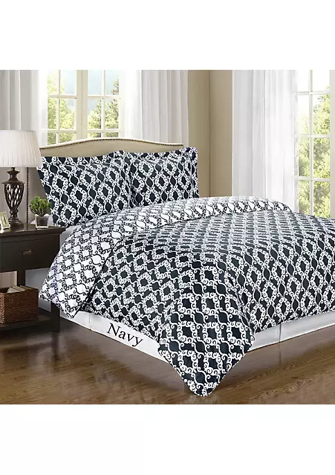 Egyptian Linens 100% Cotton Reversible Duvet Cover Set - Sierra 4 Egyptian Linens 100% Cotton Reversible Duvet Cover Set - Sierra - Image 2