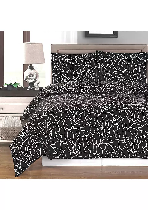 Egyptian Linens 100% Cotton 3-Piece Duvet Cover Set - Ema 4 Egyptian Linens 100% Cotton 3-Piece Duvet Cover Set - Ema - Image 2