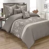 Egyptian Linens Myra 100% Cotton 5-Piece Duvet Cover Set - Gray 1 Egyptian Linens Myra 100% Cotton 5-Piece Duvet Cover Set - Gray -Brite Star Shop Belk 1097