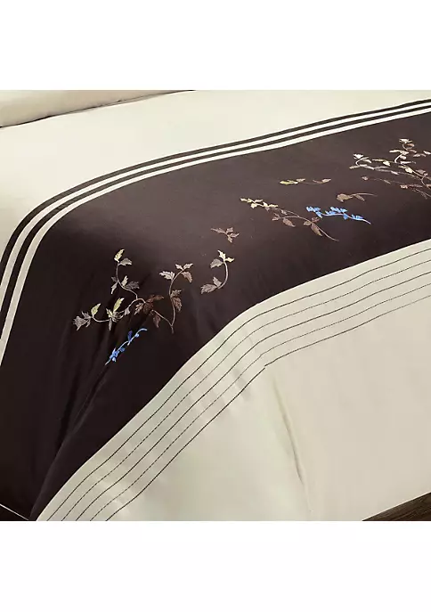 Egyptian Linens Celeste Cotton Embroidered Duvet Cover Set 5 Egyptian Linens Celeste Cotton Embroidered Duvet Cover Set - Image 3