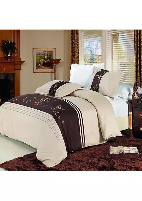 Egyptian Linens Celeste Cotton Embroidered Duvet Cover Set 7 Egyptian Linens Celeste Cotton Embroidered Duvet Cover Set - Image 5