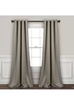 Egyptian Linens Solid Grey Room Darkening Curtain Panel Pair - 55" W X 98" L (Set of 2)