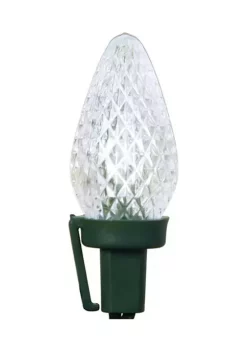 Brite Star 100 Commercial White LED Faceted C7 Christmas Lights - 41 ft Green Wire -Brite Star Shop Belk 115