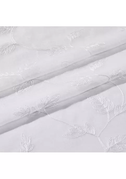 Egyptian Linens Brook Embroidered Grommet Top Sheer Window Curtain Pair (Set of 2) 5 Egyptian Linens Brook Embroidered Grommet Top Sheer Window Curtain Pair (Set of 2) - Image 3