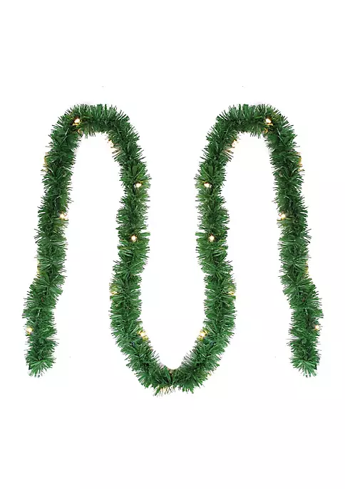 Brite Star 12' x 2.5” Pre-Lit Green Pine Artificial Christmas Garland - Clear Lights 3 Brite Star 12' x 2.5” Pre-Lit Green Pine Artificial Christmas Garland - Clear Lights