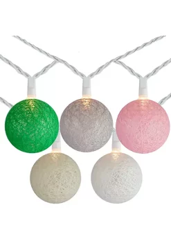 Brite Star Shop 20 Brite Star 10 Multi-Color Yarn Ball Patio Globe Lights - 8.6 ft White Wire
