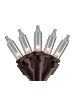 Brite Star 300-Count Clear Mini Christmas Light Set 149.6ft Brown Wire