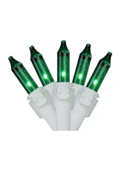 Brite Star 100-Count Green Mini Christmas Light Set 49.5ft White Wire