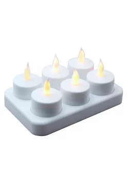 Brite Star Pack of 6 White Rechargeable Flameless LED Lighted Flickering Tea Light Candles 7 Brite Star Pack of 6 White Rechargeable Flameless LED Lighted Flickering Tea Light Candles -Brite Star Shop Belk 230
