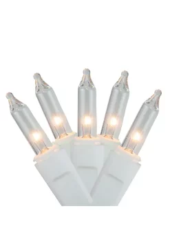Brite Star Set of 100 Clear White Mini Twinkling Icicle Christmas Lights - White Wire