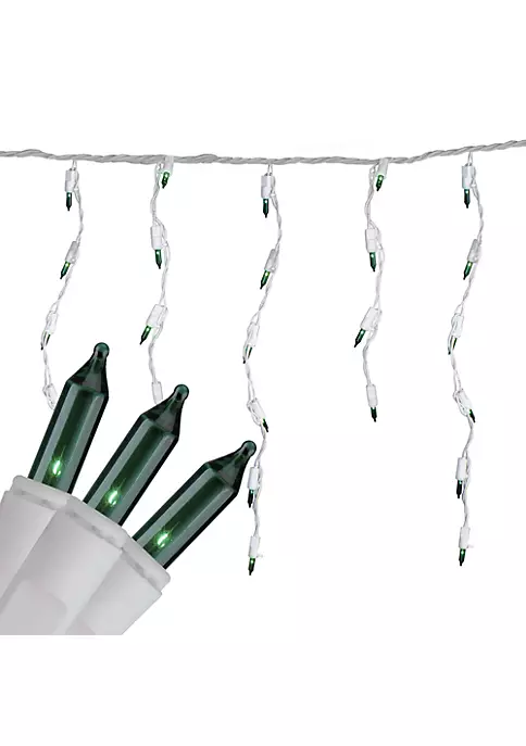 Brite Star Set of 100 Green Icicle Christmas Lights - 7.8 ft White Wire 5 Brite Star Set of 100 Green Icicle Christmas Lights - 7.8 ft White Wire - Image 3