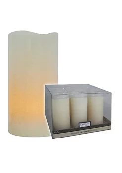 Brite Star Pack of 6 Ivory White Curved Edge Battery Operated Flickering Flameless Wax Candles 4"