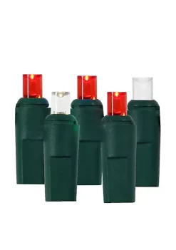 Brite Star 150 Red and White LED Wide Angle Christmas Lights - 47.92 ft Green Wire