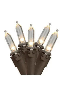 Brite Star 300-Count Clear Mini Christmas Light Set 68ft Brown Wire