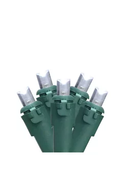 Brite Star 50ct Pure White LED Wide Angle Christmas Lights Green Wire