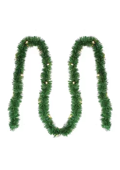 Brite Star 12' Pre-Lit Green Pine Artificial Christmas Garland - Clear Lights