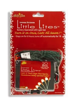 Brite Star 20 Battery Operated White LED Micro Rice Christmas Lights - 7.25 ft Green Wire