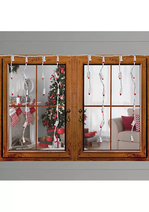 Brite Star Set of 70 Red LED Wide Angle Icicle Christmas Lights - 6ft White Wire 4 Brite Star Set of 70 Red LED Wide Angle Icicle Christmas Lights - 6ft White Wire - Image 2