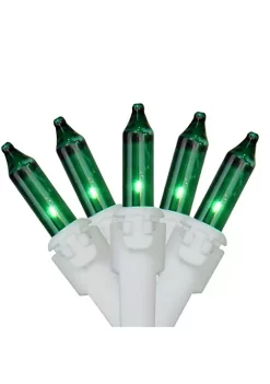Brite Star 100-Count Green Mini Christmas Light Set 49.5ft White Wire
