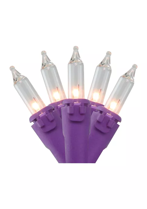 Brite Star 50-Count Clear Incandescent Mini Christmas Light Set 19ft Purple Wire 4 Brite Star 50-Count Clear Incandescent Mini Christmas Light Set 19ft Purple Wire - Image 2