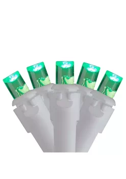 Brite Star 70 Green LED Wide Angle Icicle Christmas Lights - 5.25 ft White Wire