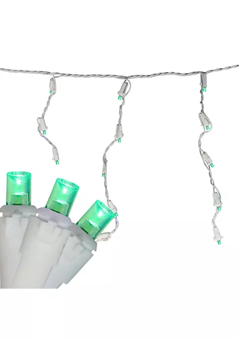Brite Star Set of 70 Green LED Wide Angle Icicle Christmas Lights - 6ft White Wire 3 Brite Star Set of 70 Green LED Wide Angle Icicle Christmas Lights - 6ft White Wire