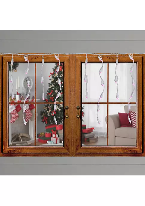 Brite Star Set of 70 Pink LED Wide Angle Icicle Christmas Lights - 6ft White Wire 4 Brite Star Set of 70 Pink LED Wide Angle Icicle Christmas Lights - 6ft White Wire - Image 2