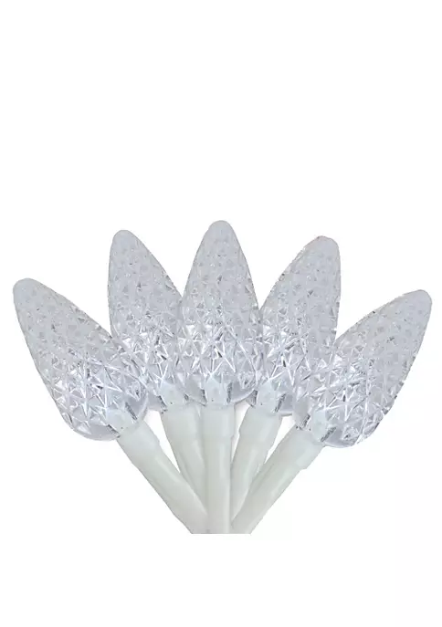 Brite Star 35 Battery Operated White LED Faceted C6 Christmas Lights - 12.25 ft White Wire 3 Brite Star 35 Battery Operated White LED Faceted C6 Christmas Lights - 12.25 ft White Wire