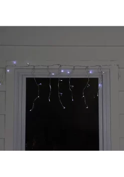 Brite Star 24 White LED Wide Angle Icicle Christmas Lights - 2.1 ft Clear Wire