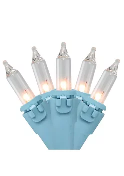 Brite Star 50-Count Clear Mini Christmas Light Set 17ft Blue Wire