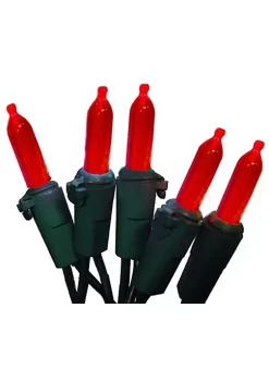 Brite Star 50-Count Red Mini Christmas Light Set 24.6ft Green Wire