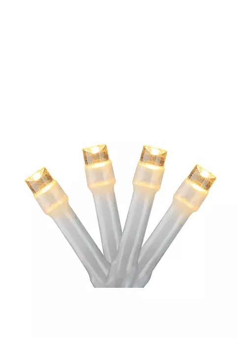 Brite Star Set of 20 Warm White LED Wide Angle Christmas Lights 4" Spacing - White Wire 3 Brite Star Set of 20 Warm White LED Wide Angle Christmas Lights 4" Spacing - White Wire - Image 2