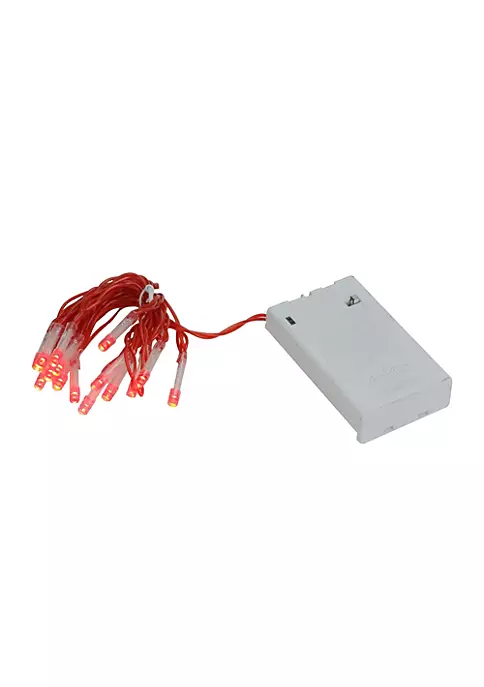 Brite Star 15 Battery Operated Orange LED Micro Wide Angle Mini Christmas Lights - 4.8 ft Red Wire 4 Brite Star 15 Battery Operated Orange LED Micro Wide Angle Mini Christmas Lights - 4.8 ft Red Wire - Image 2