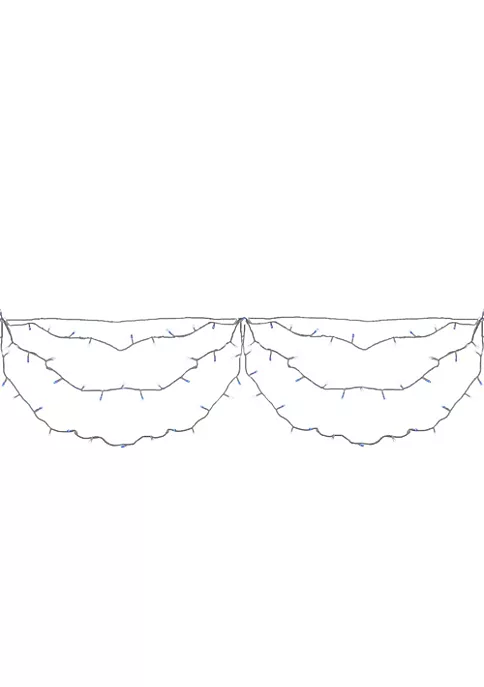 Brite Star 150 Blue and White LED Swag Christmas Lights - 7.5 ft White Wire 3 Brite Star 150 Blue and White LED Swag Christmas Lights - 7.5 ft White Wire