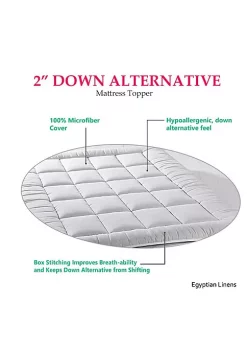 Egyptian Linens Plush Fiber 2 Inches Mattress Topper with Anchor Bands -Brite Star Shop Belk 523