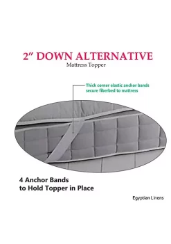 Egyptian Linens Plush Fiber 2 Inches Mattress Topper with Anchor Bands -Brite Star Shop Belk 524