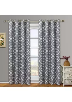 Egyptian Linens Thermal Insulated Curtain Gray Meridian Pair (Set of 2 Panels)