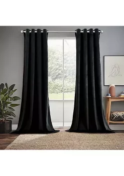 Egyptian Linens Heavyweight Velvet Grommet Curtain Panels (Set of 2)