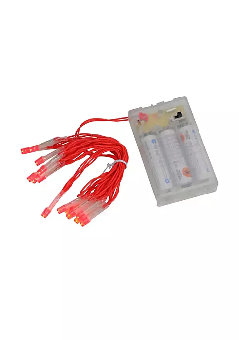 Brite Star 15 Battery Operated Orange LED Mini Christmas Lights - 4.8 ft Red Wire 4 Brite Star 15 Battery Operated Orange LED Mini Christmas Lights - 4.8 ft Red Wire - Image 2
