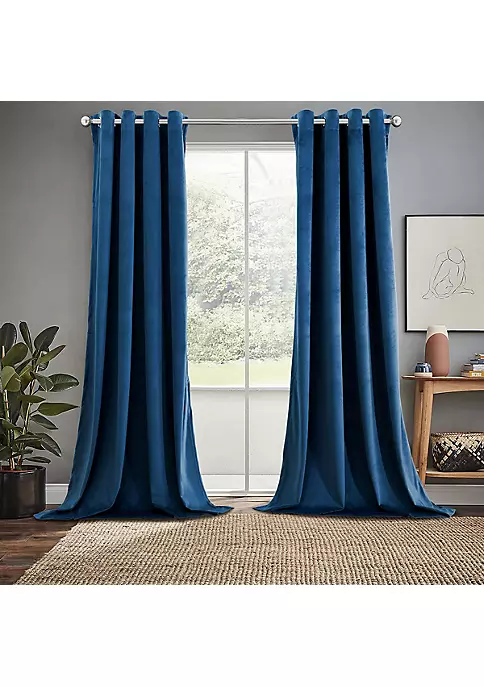 Egyptian Linens Heavyweight Velvet Grommet Curtain Panels (Set of 2) 10 Egyptian Linens Heavyweight Velvet Grommet Curtain Panels (Set of 2) - Image 8