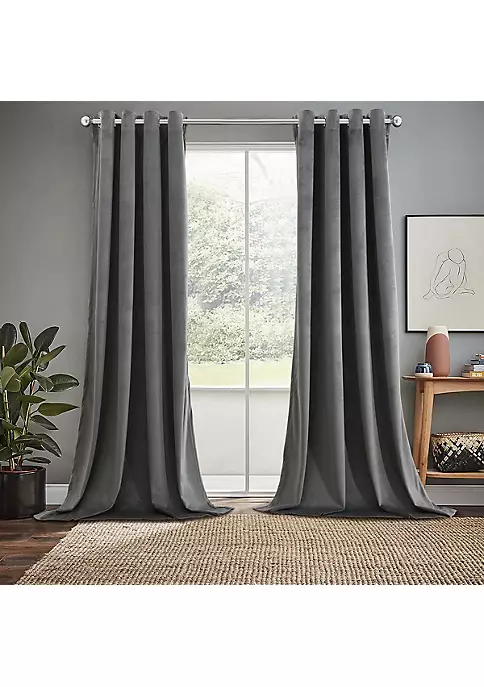 Egyptian Linens Heavyweight Velvet Grommet Curtain Panels (Set of 2) 11 Egyptian Linens Heavyweight Velvet Grommet Curtain Panels (Set of 2) - Image 9